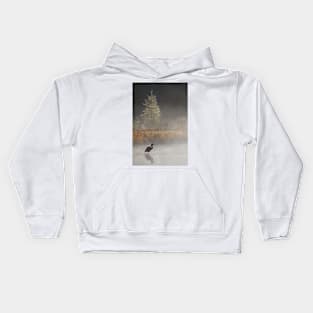 Morning Solitude - Blue Heron Kids Hoodie